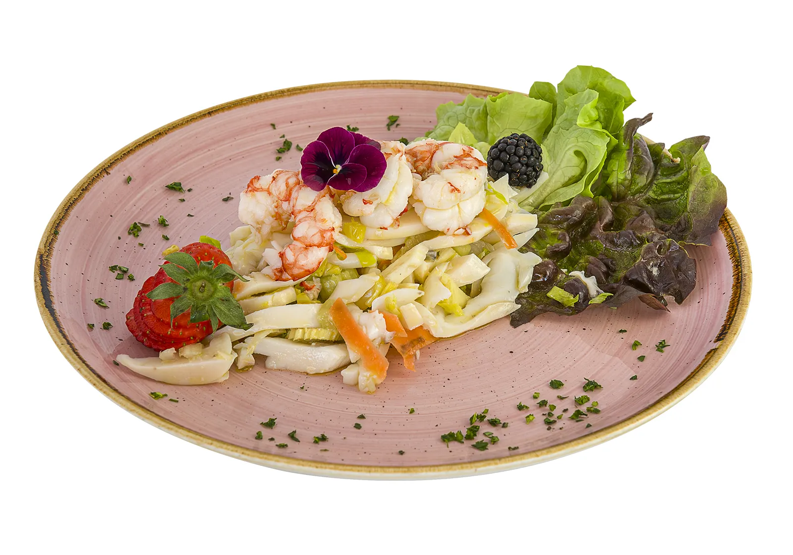 Insalata di Seppia e Gamberi con Verdurine